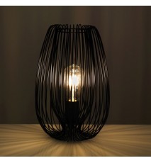 Lampada da terra in legno nero antracite con mensole Pal 50x165